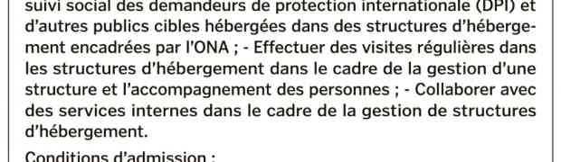 Embauche par l'ONA pour détecter des personnes vulnérables